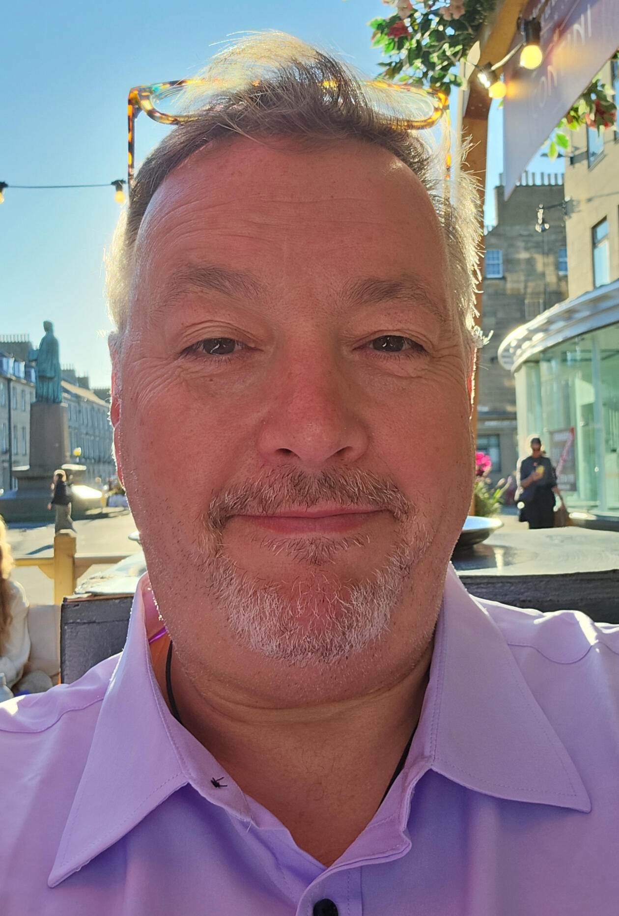 Photo of man in the sunshine.